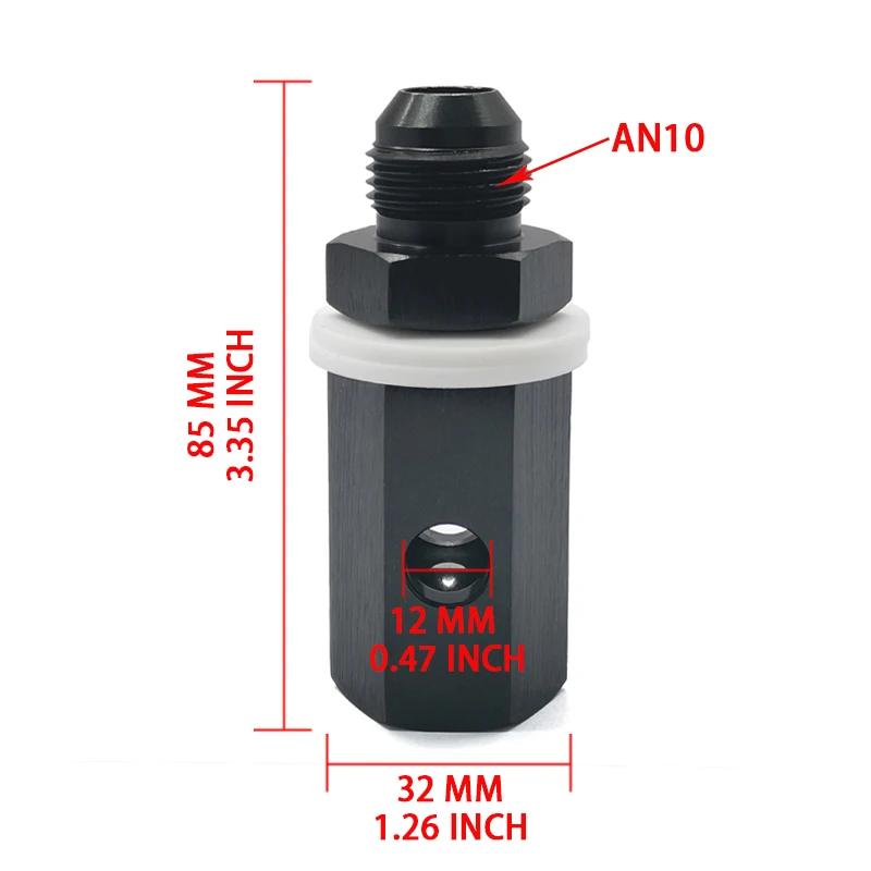 6AN 8AN 10AN Male Fuel Cell Tank Rollover Vent Valve Aluminum Black with valve exhaust system