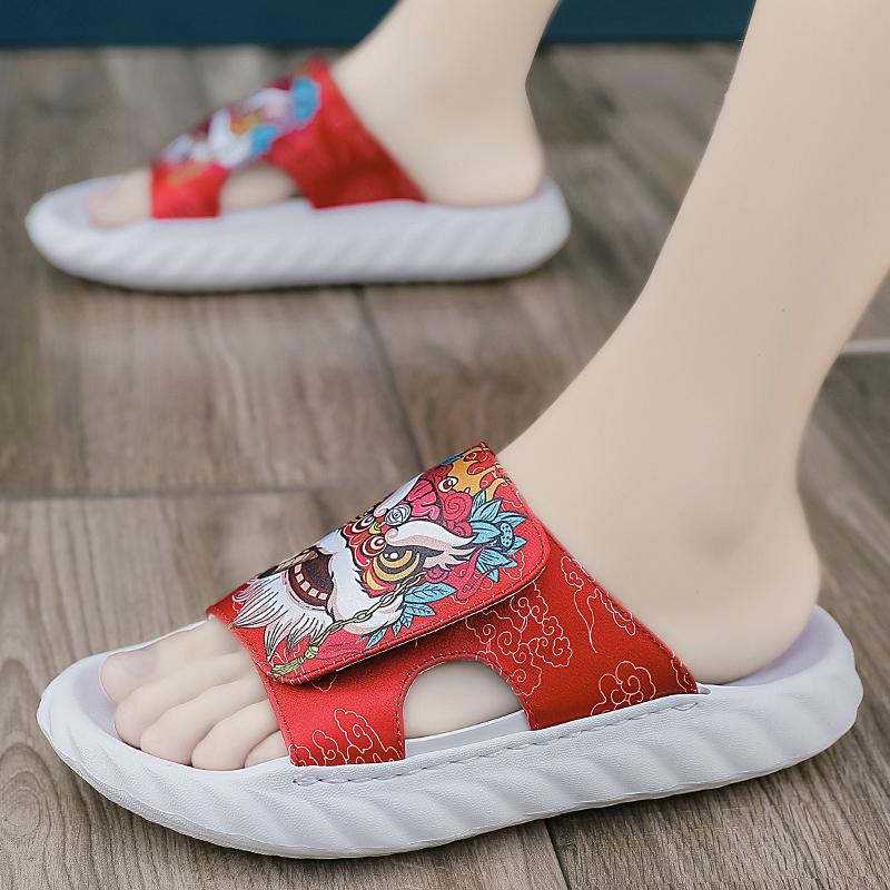 Summer Youth Slippers Men Comfortable Soft Unique High Quality Slippers Non-Slip Outside Flip Flops Thick-Soled Toe Sandals
