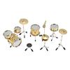 8 Pcs Mini Drum Kit Model Metal Attractive Decorative Vivid Style Dollhouse Instruments Model for