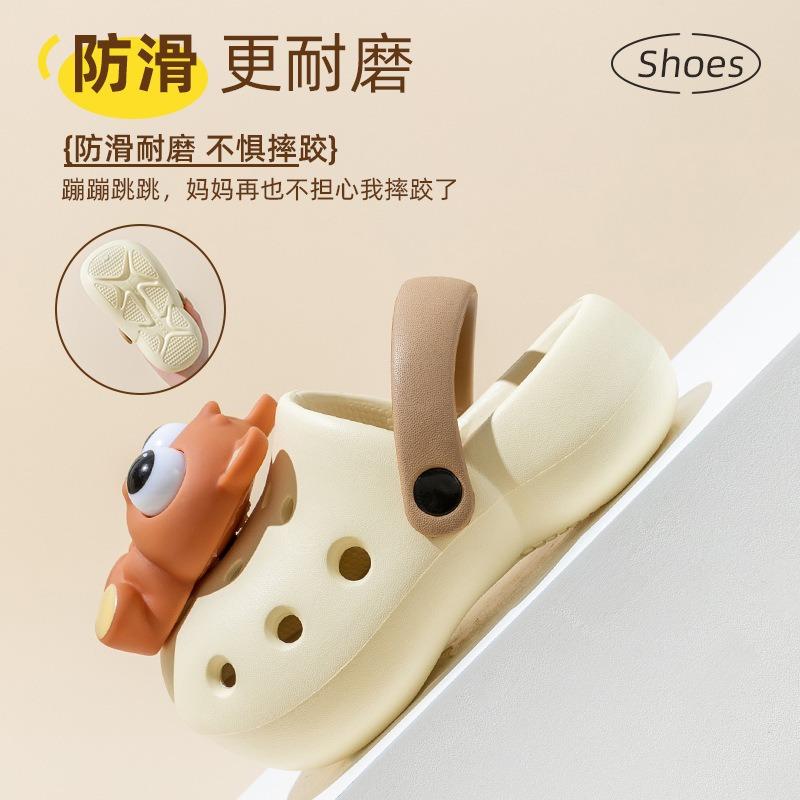 Boys Hole Shoes Summer Cartoon Cute Frog Indoor Bag Head Outer Wear Parent-child Medium and Large Parent-child Sandals Beach Shoes