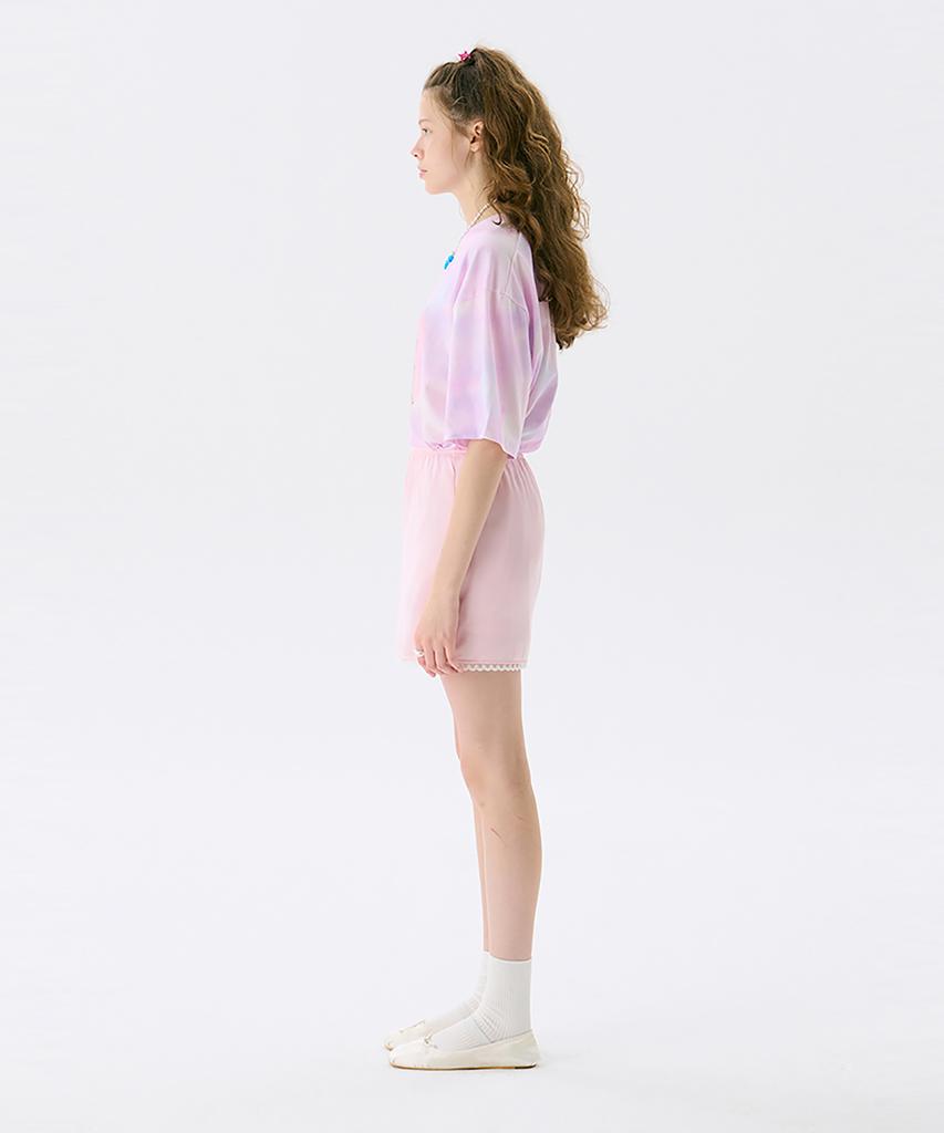 Jun Jun Space Lace Mini Skirt_Light Pink