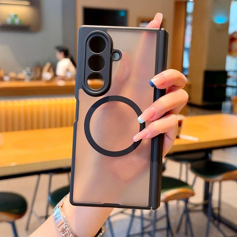 Applicable To Samsung Zfold1 Mobile Phone Case Magnetic Charging W11 Dual Central Axis FOLD1 Lens  Skin Matte Case