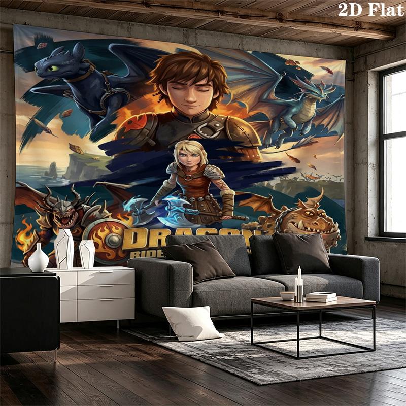 How Train Dragon Wall Tapestry Aesthetic Wall Hanging Printed Fabric Blanket Decorative Tapestries For Bedroom Living Room Home Decor