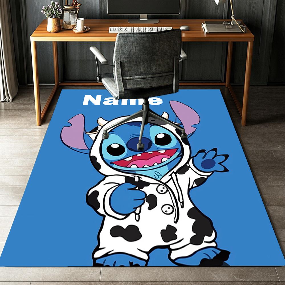 Custom Name Stitch Printed Carpet,Rug for Office Chair Living Room Bedroom Kitchen Room Decor Gifts.