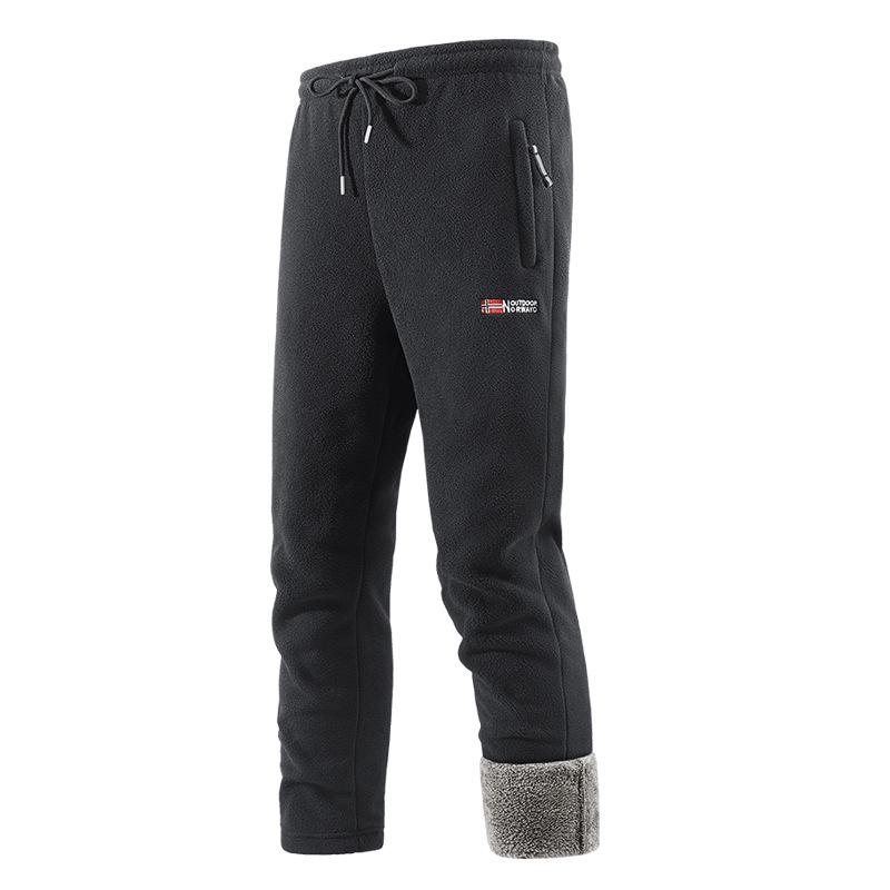 Global Finds Heren Sherpa Fleece Lamswol Broek 2025 - Verdikt voor Herfst/Winter 2XL zwart