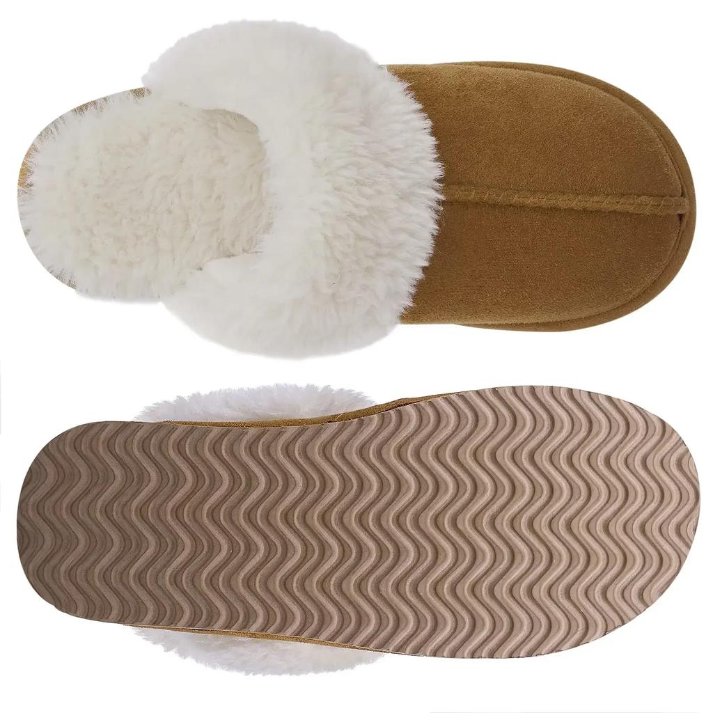 Fashion New Winter Fuzzy Women Slippers Indoor Soft House Shoes Fashion Brand Fluffy Suede Women Shoes Outdoor Antiskid Flat Slippers