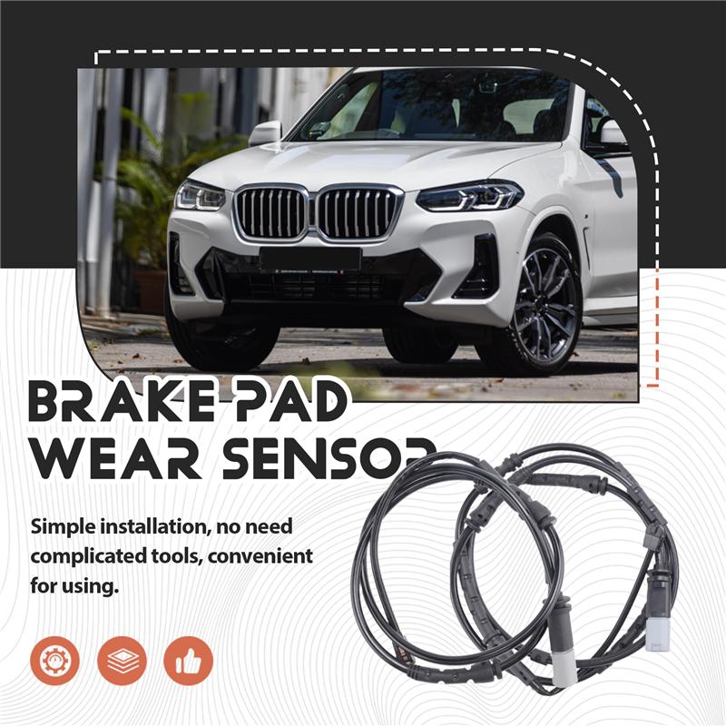 Front+ Rear Brake Pad Wear Sensor Set For -BMW X3 F25 X4 F26 Auto Car Accessory Brake Lines 34356790303+34356790304-A54R чёрный