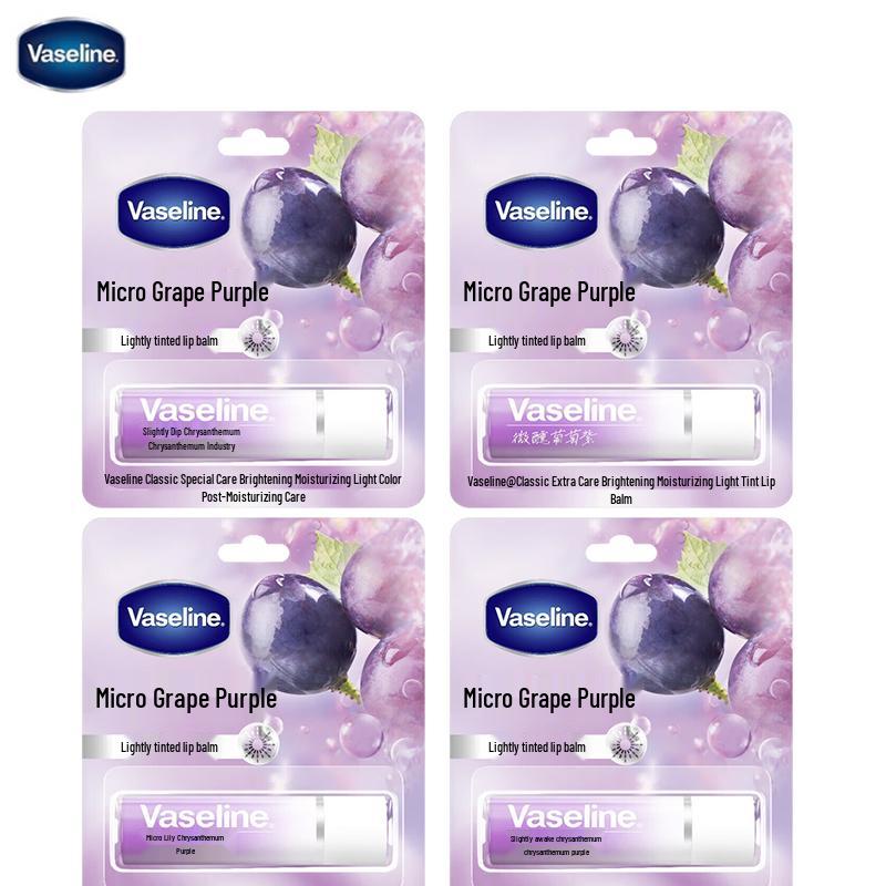 Vaseline Classic Tinted Lip Balm - Grape Purple 4-Pack