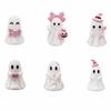 Pumpkin Witch Hat Bow Halloween Ornaments Cute Tabletop Decoration Resin Ghost Statue  Halloween