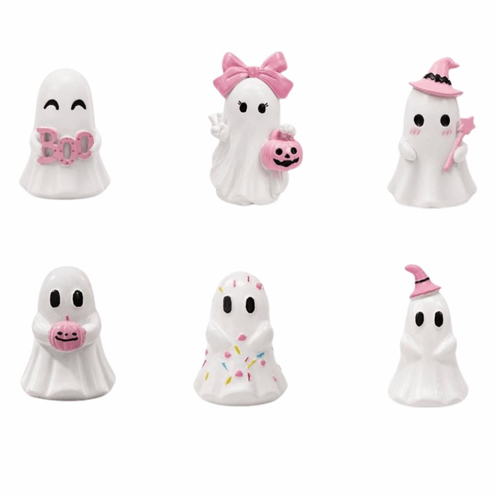 Pumpkin Witch Hat Bow Halloween Ornaments Cute Tabletop Decoration Resin Ghost Statue  Halloween