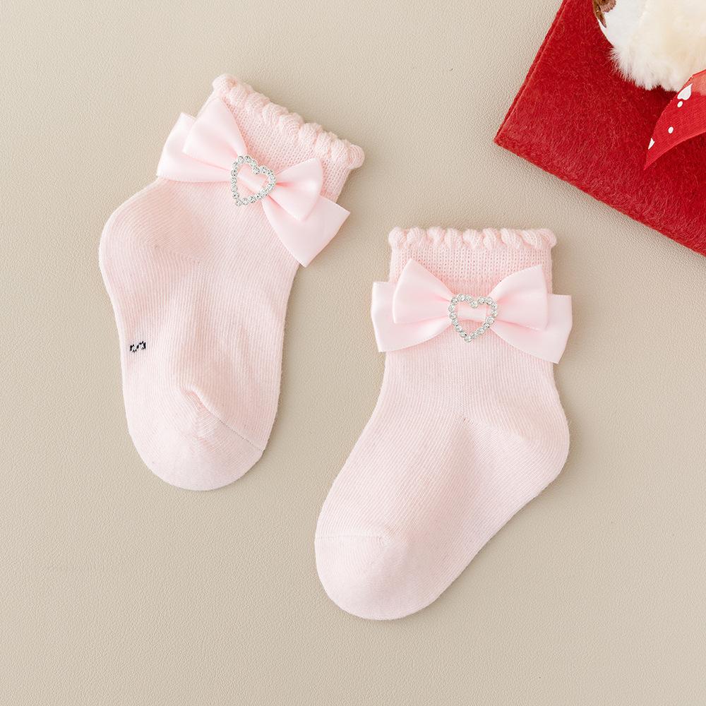 Baby Girl Spring Autumn Cotton Lace Bow Socks Lovely Heart Style Girls Bow Ankle Socks