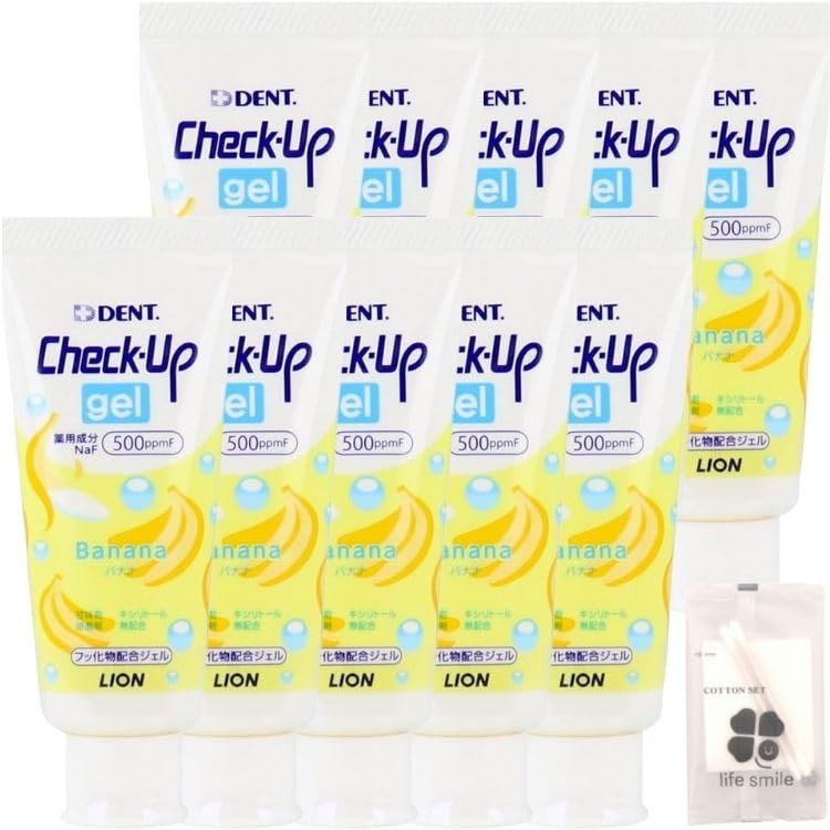 

[Set of 10] Check Up Gel Banana 60g Toothpaste with Original Cotton Set