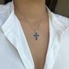 Silver Cross with Sapphire Nano 1.9ct (2140986)