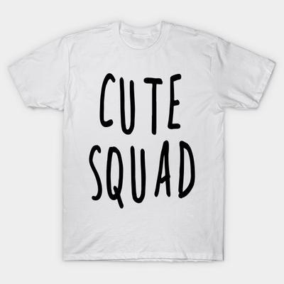 Camiseta Feminina Cute Squad Slogan Tee Harajuku Estampa Kawaii Camiseta Verão Manga Curta Camiseta Feminina Top Tee