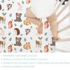 Cute Woodland Animals Leaves Baby Crib Sheet 52''x28'' Bear Raccoon Squirrel Deer Rabbit Hedgehog Owl Fitted Crib Cover for Boy Girl Nursery Crib