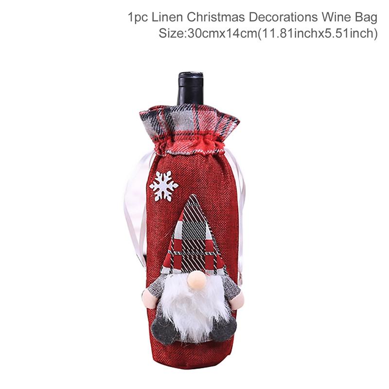 Christmas Wine Bottle Cover Merry Christmas Decorations For Home Christmas Ornament Xmas Table Decor New Year 2026 Navidad Gift