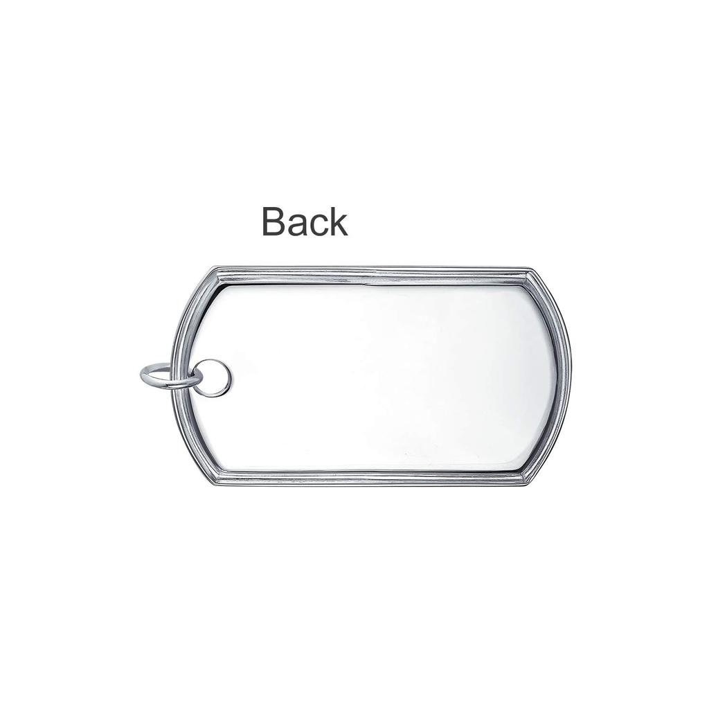 Personalizowany Tradycyjny Męski Duży Wojskowy Nieśmiertelnik Naszyjnik z Wisiorkiem dla Mężczyzn Nastolatków Srebro Próby 925 Długi Koralik Kulkowy 18 Cali Możliwość Personalizacji