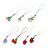 Cute Cherry Strawberry Peaches Hangings Pendant Phone Strap Cute Bag Decoration