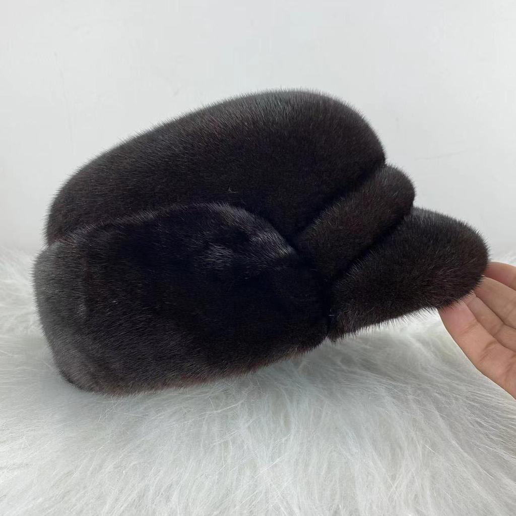 Yinxiyuan Men's Winter Mink Fur Hat - Middle-Aged and Elderly Style