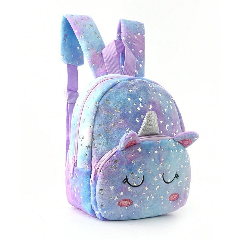 Unicorn Plush Childrens Backpack With Air Cushion Straps For Girls Daily Use