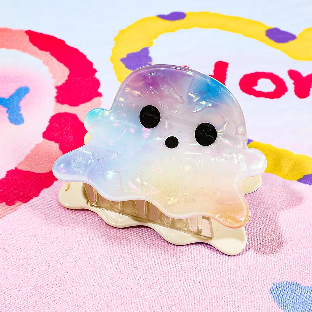 Halloween Colorful Ghost Hair Claw Cute Unique Hair Clip Practical Daily Hair Accessory for Decorating Hairstyles