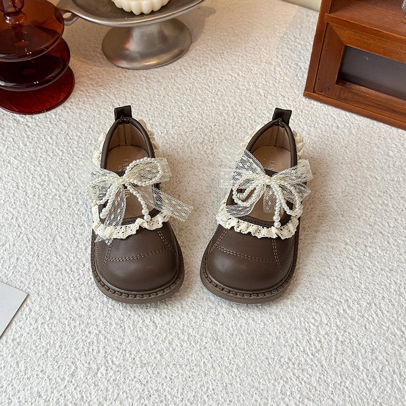 

Children Leather Shoes Spring Autumn Girls Dress Flat Shoes for Princess Sweet Wedding Party Elegant Kids Causal Bowknot Shoes 24
