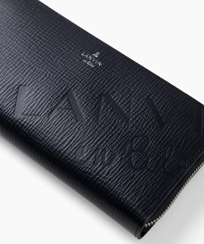 Lanvin En Bleu Round Zip Long Wallet Butler Accessories Men's Black
