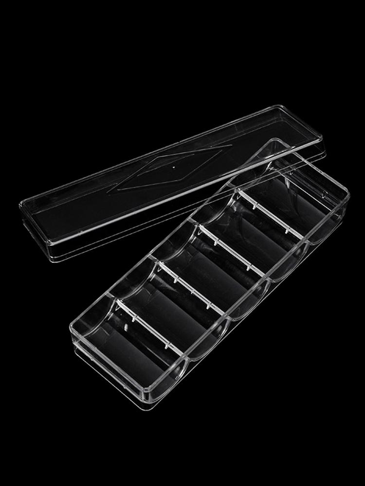 Professional Casino Game Accessory 5 Rows/100 Chips Chip Tray W/ Lid Durable Clear Acrylic Poker 100 Case Box