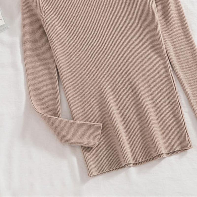 Damen V-Ausschnitt Pullover Slim Pullover Eng Langärmlig Einfarbig Einheitsgröße Strickware Frühling Herbst Pendeln