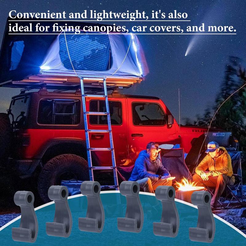 6 Pieces Cord Hooks J Shaped Hooks Durable Kayak Lashing Hooks For Rowing Boating Paddle Board Boat Canoe