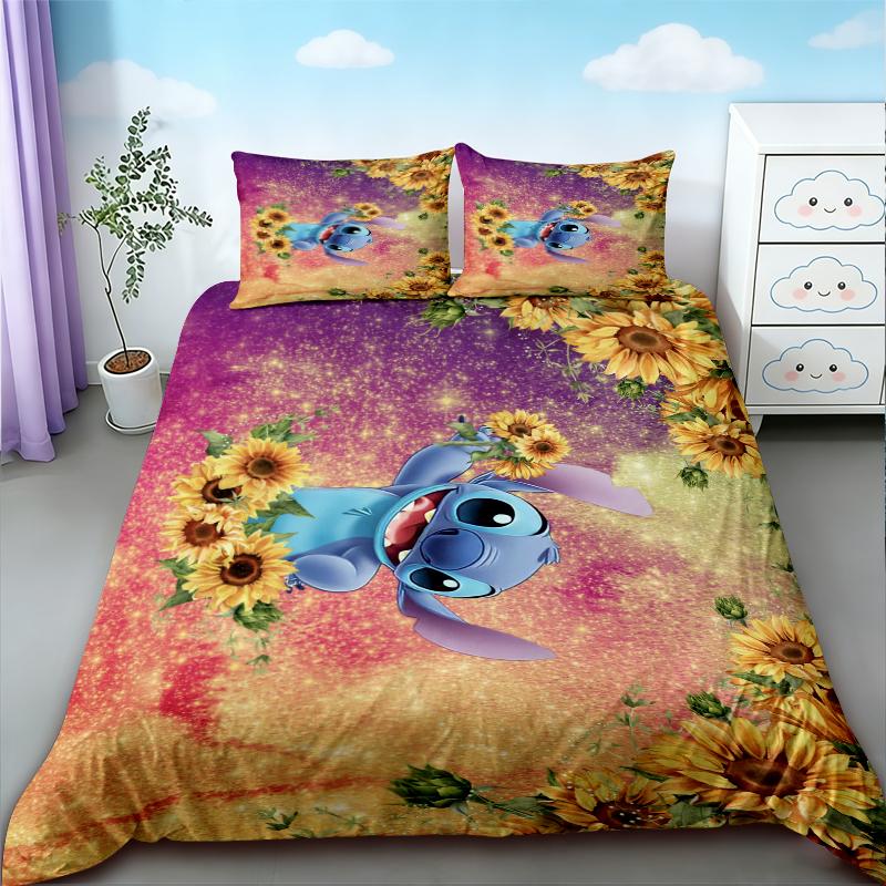 Stitch Kids Duvet Cover Set Cartoon Quilt Cover Bedding Set Queen King Full Size for Children Teens Bedroom Home Decor
