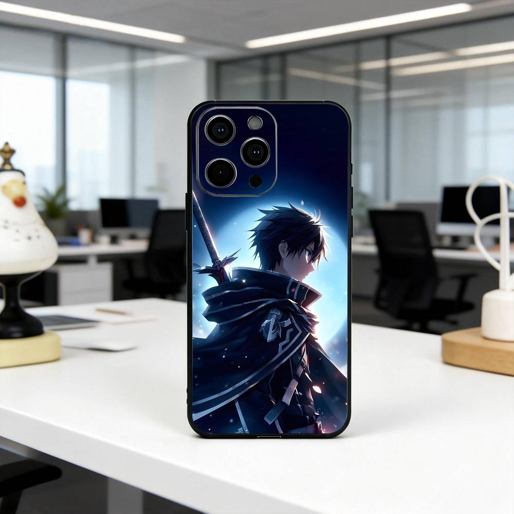 Sword Art Online K-Kazuto K-Kirigaya-ES  Phone Case For iPhone 17,16,15,14,13,12,11 Plus,Pro Max,XS,Soft Silicone Black Cover