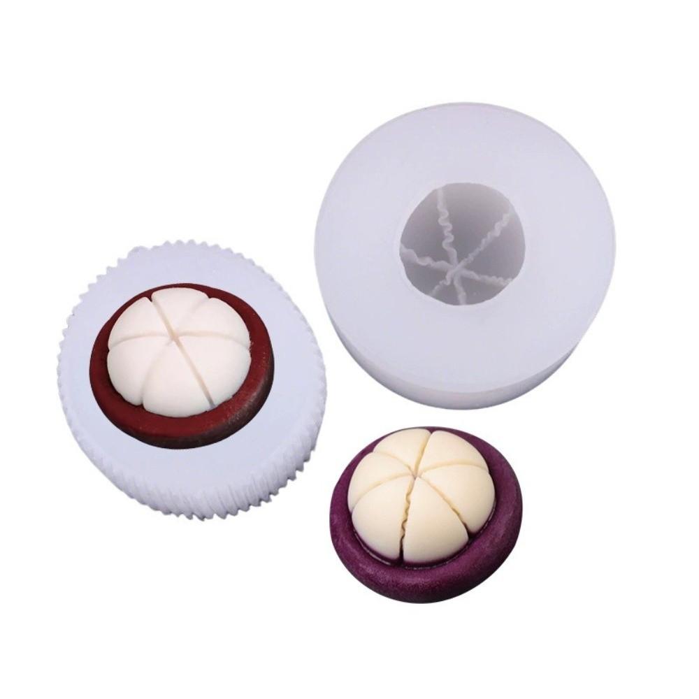 Simulation Mangosteen Silicone Mold DIY 3D Fruit Vegetable Scented Candle Mould White Baking Mold Chocolate Baking Decorative