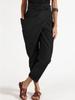 Hohe Taille Lässige Haremshose für Damen Übergröße Lockere Hose Einfarbige Asymmetrische Einseitige Tasche Mode