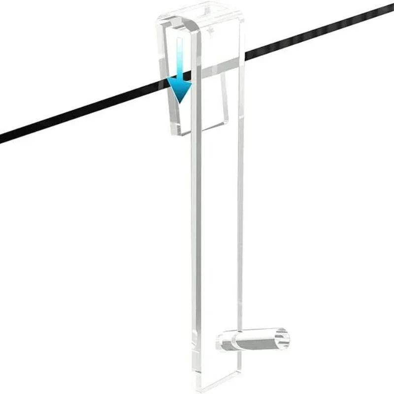 Shower Door Hooks 7-inch Clear Acrylic Extended Over Door Hooks for Bathroom 0.47-in Frameless Glass Door Tool Free Shower Towl