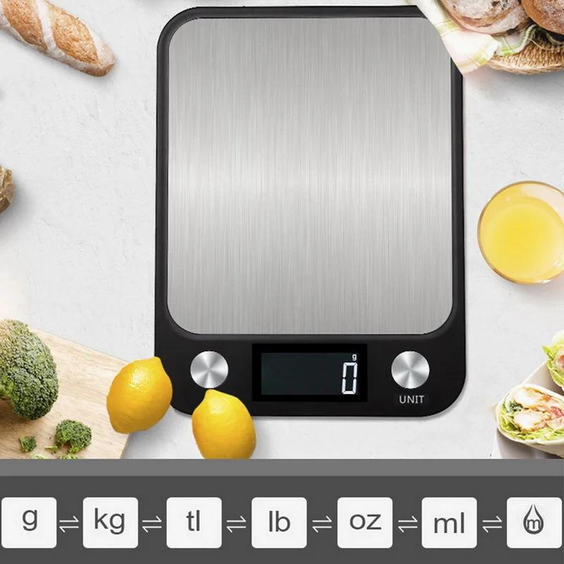 Mutfak Tartısı 5/10/15Kg Tartım Yiyecek Kahve Terazi Dijital Tartılar Paslanmaz Çelik Tasarım Pişirme ve Fırınlama Ölçme Aletleri