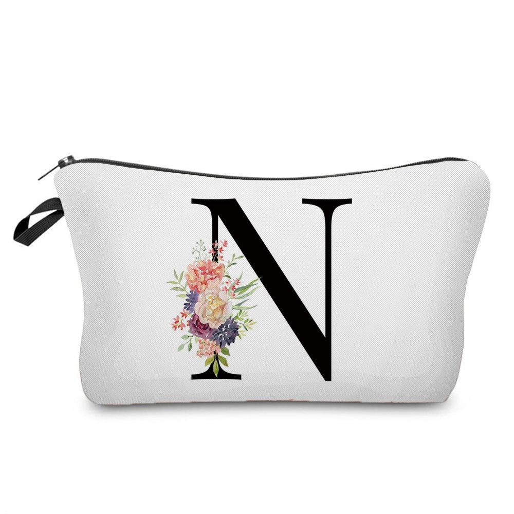 Women Letter Print Cosmetic Bag Toiletries Organize Travel Storage Case  6423 KTB