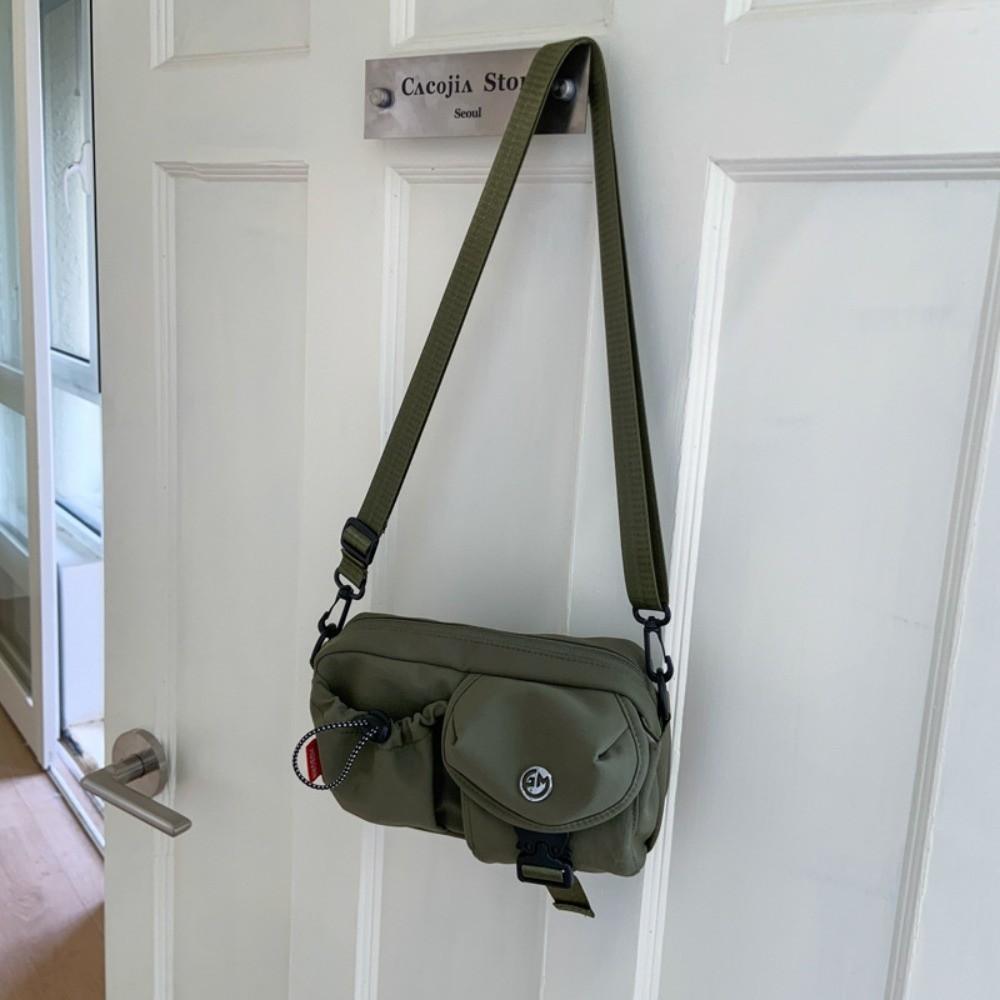 

Multipocket Nylon Cross Body Bag Solid Color Women s Handbags Ins Style Light Weight Bag Sports зелений