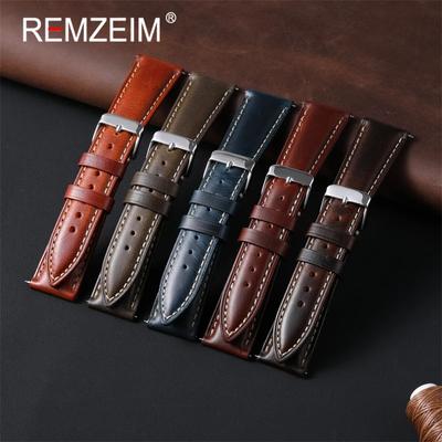 Quick Release Leater Watch Band 18/19/20/21/22mm Universal Replacement Smartwatch Watchband Men's Smooth  Wristwatch Straps