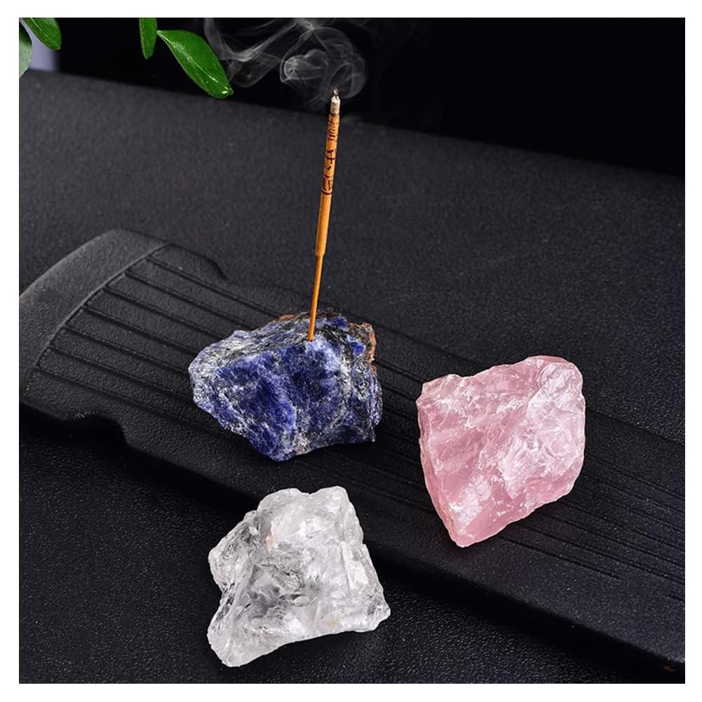 HIGHAWK Incense Holder, Incense Burner, Natural Crystal Stone Incense Stick Holder, Simple, Nordic Design, Ideal for Study, Meditation, Sleep, and