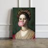Canvas Painting Portrait of a Woman Chewing Gum