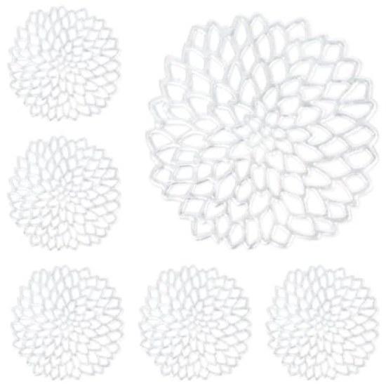 Calmyce Coaster Cute Stylish Cup Mat Holder 6-Piece Set X PVC Material Washable Thin Interior Nordic