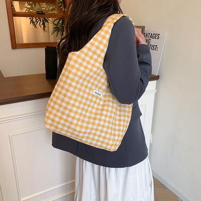 Students Take Classes, Plaid Leisure Large-capacity Bags, Women's 2025 New Tote Bags, Leisure Shopping Bags, Bags