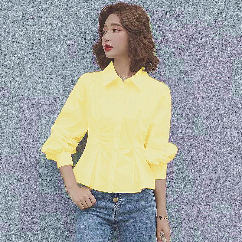 Women's Business Casual Short Sleeve Shirt Standing Collar Shirt Slim Fit Office Shirt