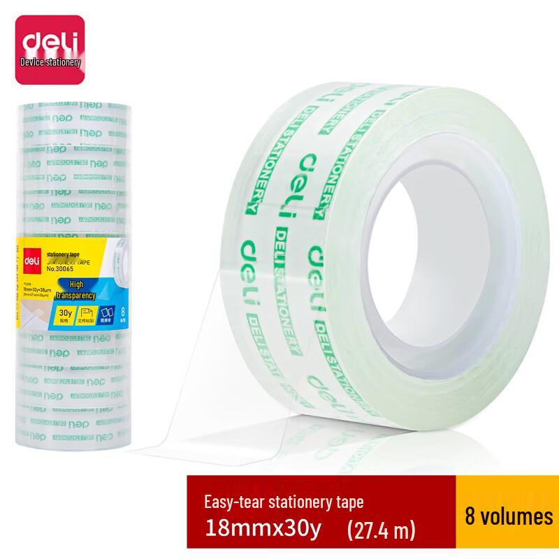 Deli Easy-Tear Transparent Stationery Tape