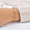 Wind Stainless Steel Ball Heart Bracelet Gold, Women'S Versatile Jewelry Br-2737