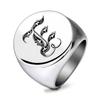 Vintage 22MM Runder Edelstahlring 26 Anfangsbuchstaben Minimalistischer Unisex Fingerring