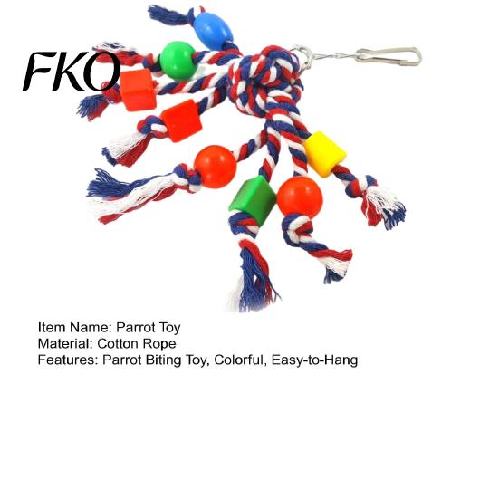 Cotton Rope Bird Chew Toy Colorful Parrot Toy, Biting Cockatiel Chewing Cage Accessory for Lovebird Budgie Parakeet