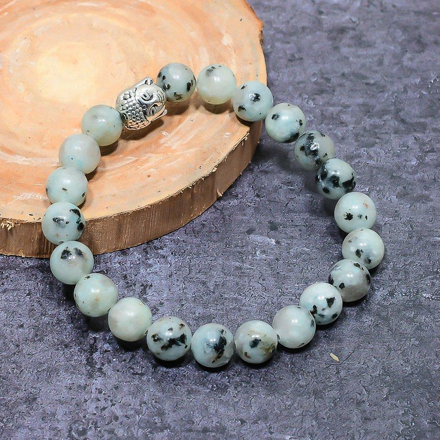 Bracelet Manchette Ajustable en Pierre de Lune Naturelle Fait Main ETC-9761