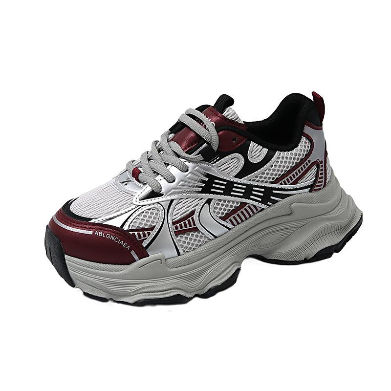 

Женские спортивные туфли на толстой подошве, увеличивающие рост туфли-лоферы на толстой подошве, модные повседневные туфли из вулканизированной стали в спортивном стиле 40 красный